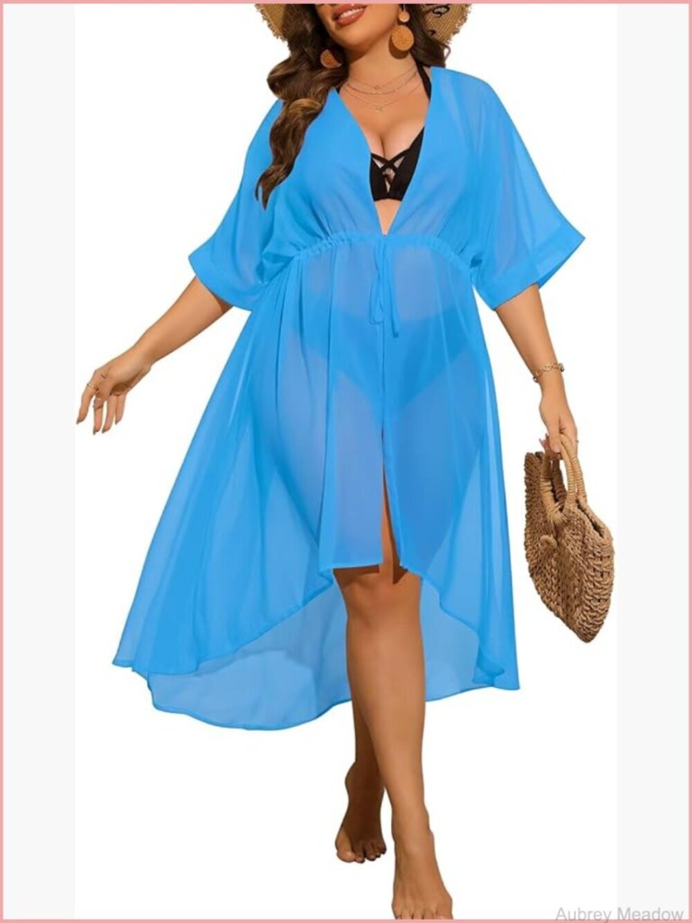 Plus Size Chiffon Kimono Cardigan Cover Up Swimsuit Beachwear